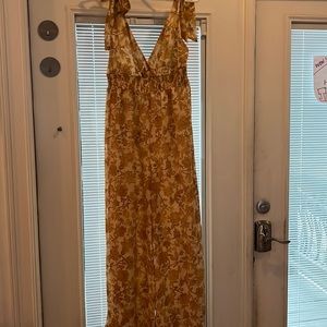 Cream and gold flower jumpsuit *what dreams are made of*